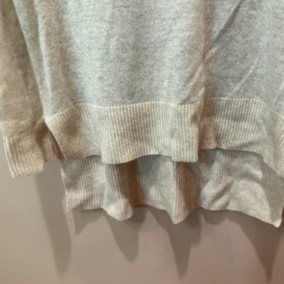 NWT White & Warren Glacier Gray White Funnel Neck 100% Cashmere Medium - Picture 3 of 5